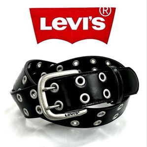 Levi's リーバイス 合成皮革 ダブルピン ベルト 黒