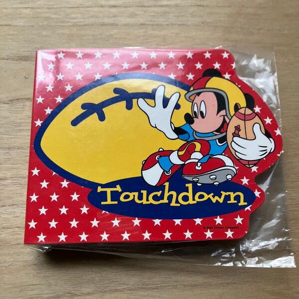 ディズニー ミッキーマウス メモ帳 アメリカンフットボール タッチダウン