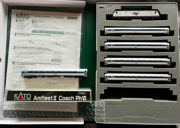 最終値下げ!KATO 10710-2 Amtrak ACS-64,アムフリートⅠ5両とアムフリートⅡ1両