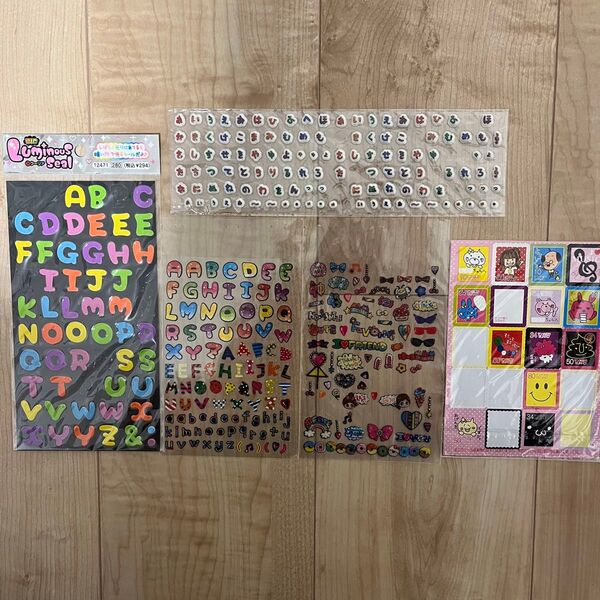 平成レトロ アルファベット ひらがな メッセージ デコレーション シール まとめ売り
