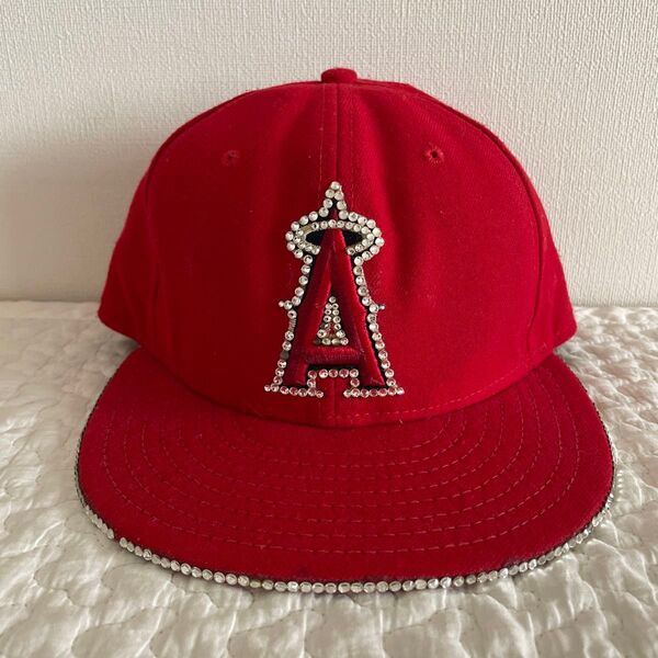NEWERA ニューエラ 帽子 キャップ 59fifty スワロフスキー 赤
