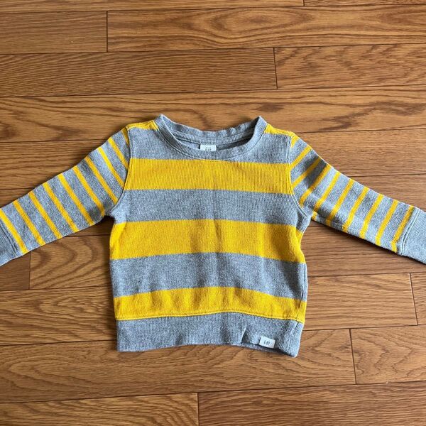 GAP ボーダー ニット 90 グレー イエロー セーター 長袖