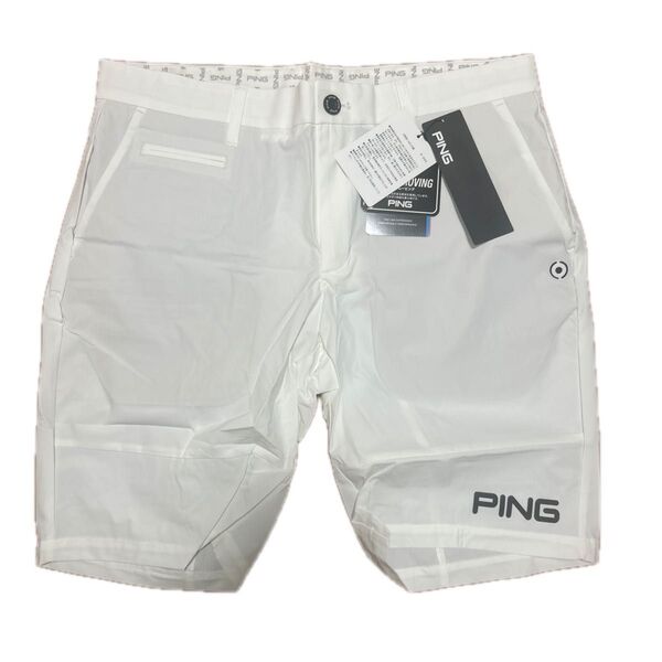 PING メンズ ゴルフウェア ハーフパンツ 白 新品 未使用サイズL