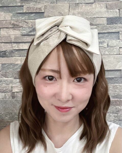 ワイヤー入りターバン キナリ色