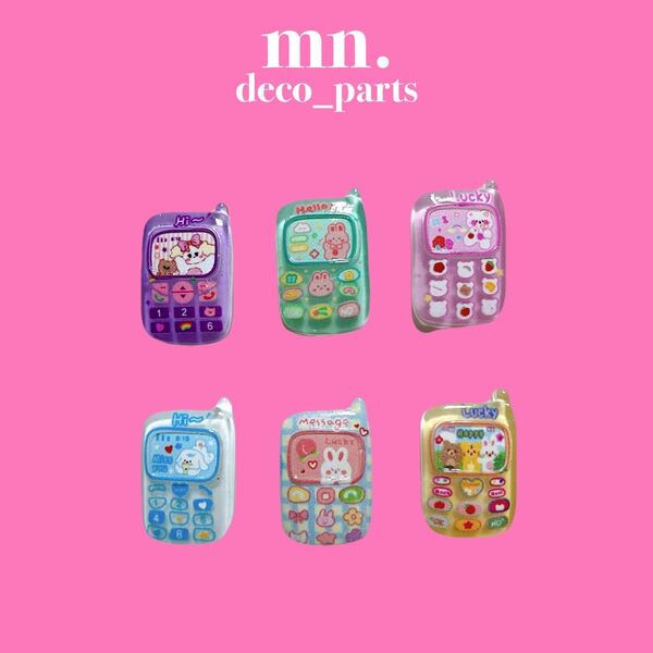 【1つ25円】18個/各3個★デコレーションパーツ 携帯 電話 カラフル クリア かわいい
