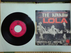 Kinks : Lola / Berkley Mews ; France PYE 7 inch 45 with Picture Sleeve // 45 PV. 15336