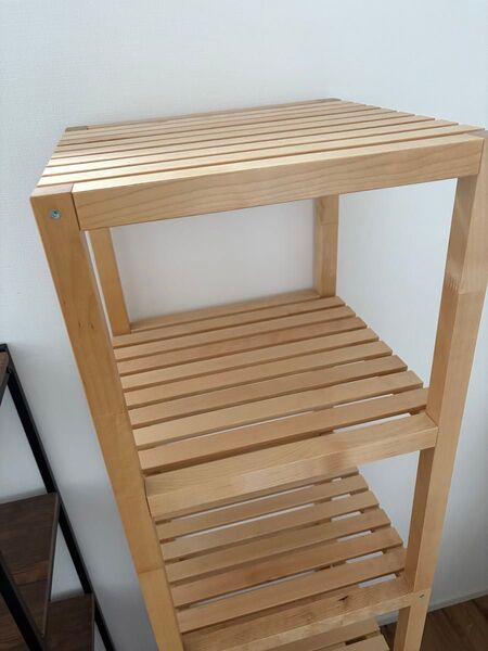 廃盤!レア!!IKEA MOLGER モルゲル シェルフユニット 棚 木製ラック 飾り棚 インテリア オープンシェルフ(写真右)