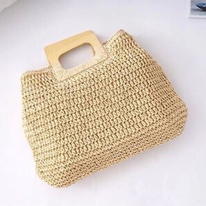 かごバッグ ストローバッグ ビーチバッグ ハンドバッグ 夏かばん ベージュ鞄 バッグ かごバッグ ベージュ ハンドバッグ かばん