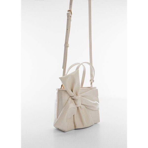 MANGO マンゴー ハンドバッグ P-- BOW ナチュラルホワイト ショルダーバッグ ZARA ザラ ミニバッグ リボン