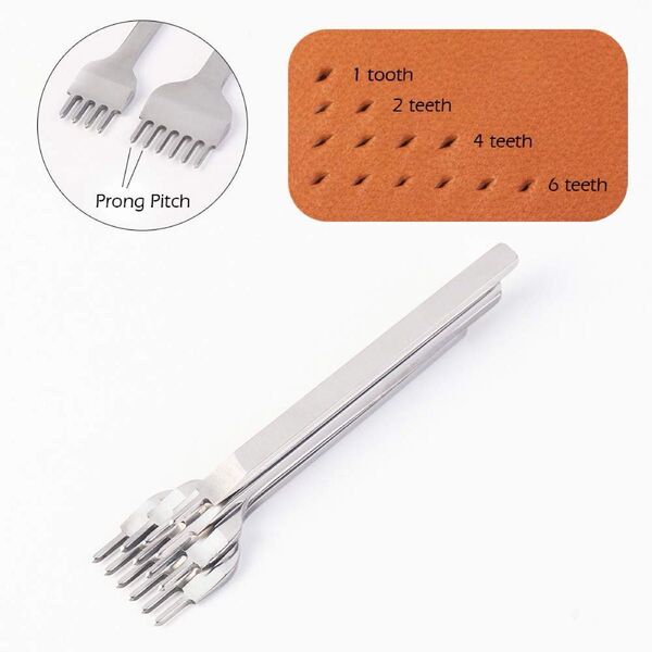 6mm 1+2+4+6歯 レザークラフト 工具 菱目打ち 目打ち プロング
