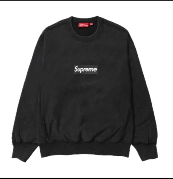 黒 Lサイズ supreme Box Logo Crewneck Washed シュプリーム クルーネック ボックス ロゴ