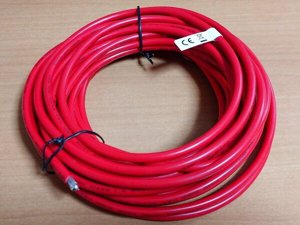10AWG ケーブル 赤 9m