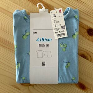 新品 未使用 UNIQLO ユニクロ ガールズ パジャマ エアリズム コットンブレンド110 キッズ