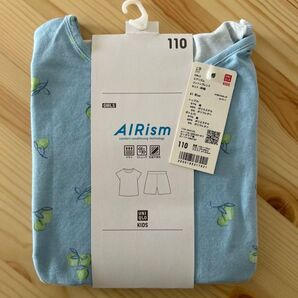 新品 未使用 UNIQLO ユニクロ ガールズ パジャマ エアリズム コットンブレンド110 キッズ