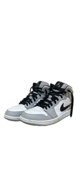 NIKE AIR JORDAN 1 MID グレー/ホワイト/ブラック スニーカー