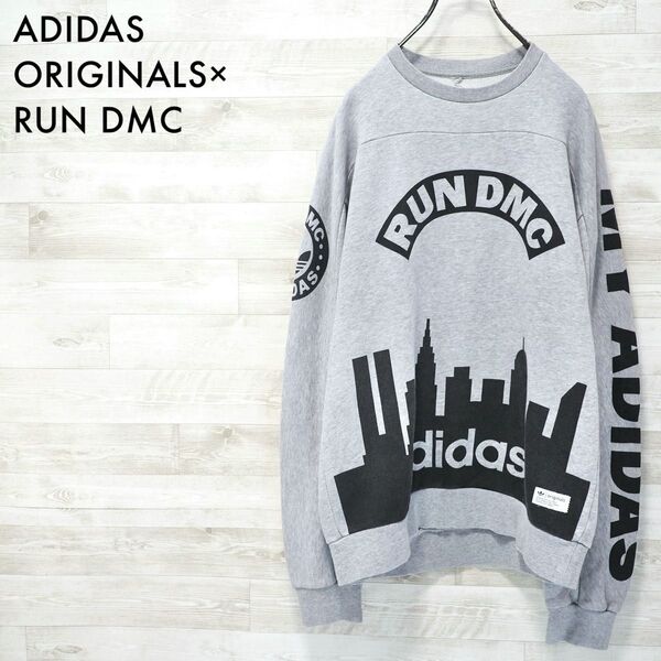 ADIDAS×RUN DMC 1982 Graphic Crew-Gray/M アディダス コラボ スウェット クルーネック
