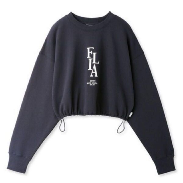 【emmi yoga】 FILA ネイビー コラボプルオーバー スウェット 長袖 トレーナー トップス