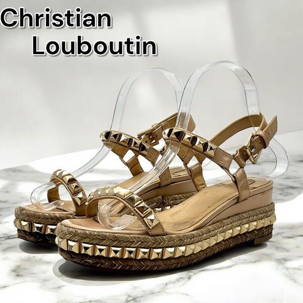 Christian Louboutin クリスチャン ルブタン 厚底 サンダル ピラクルー レザー 36 ソール6cm 希少 レア