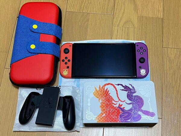 ニンテンドー スイッチ 有機EL スカーレットバイオレットエディション ケース付き