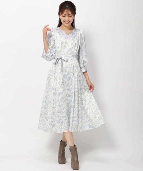 MISCH MASCH ミッシュマッシュ ロング ワンピース 花柄 ホワイト 白 ブルー