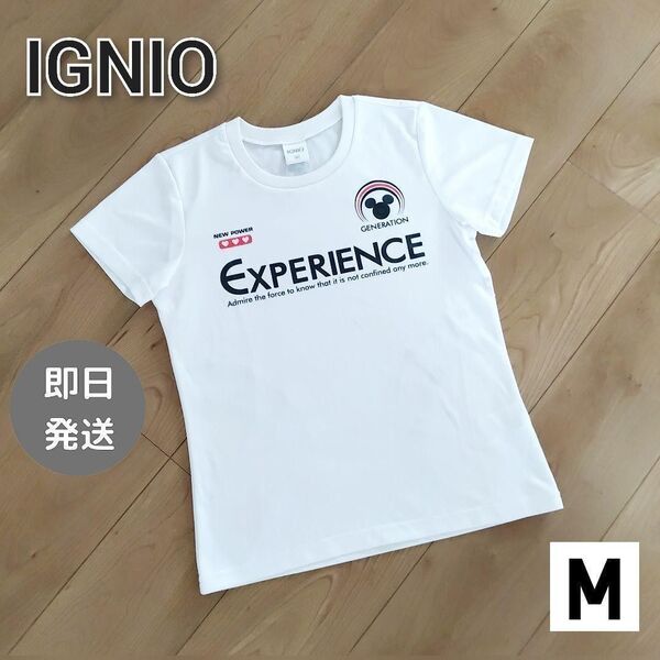 IGNIO イグニオ ミッキー Tシャツ スポーツウェア 白 レディースM 半袖 クルーネック コラボ ディズニー 大人気
