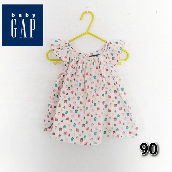 ベビーギャップ babyGAP チュニック 女の子 90 トップス 夏服 半袖 ノースリーブ カットソー 古着 子供服 ワンピース