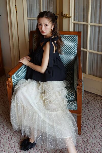 完売品!ROSYLUCE DOT VOLUME TULLE SKIRT ロージールーチェ ドット タートル スカート 板野友美