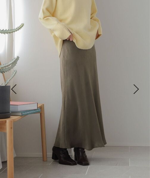LOWRYSFARM サテンフレアスカート ブラウン Long