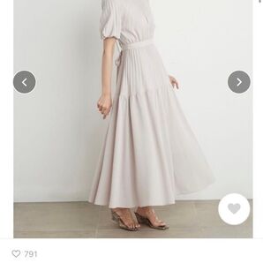 SNIDEL スナイデル バックデザインプリーツワンピース サイズ1 ワンピース プリーツスカート ベージュ 半袖 マキシ丈