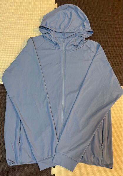 【美品】UNIQLO ユニクロ ドライEX UVカットフルジップパーカ 465203 メンズ ブルー Lサイズ 2024年モデル
