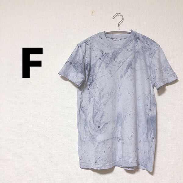 グレー マーブル模様 【F】トップスメンズレディース半袖Tシャツカットソー118