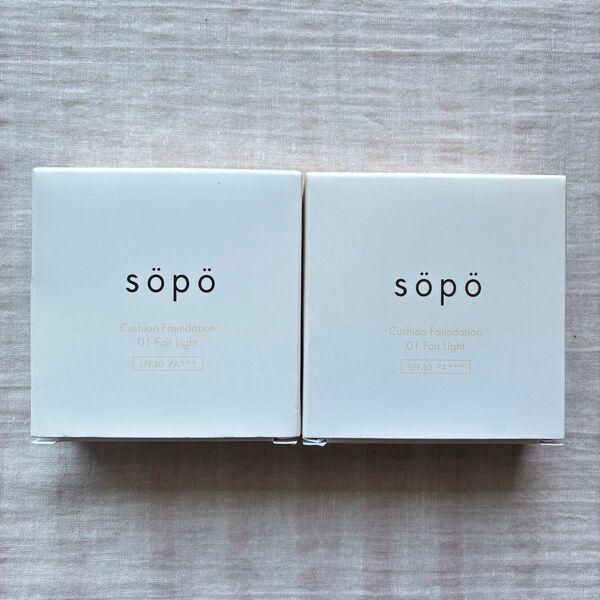【新品未開封】sopo クッションファンデーション 01 フェアライト(明るいベージュ) 2個セット