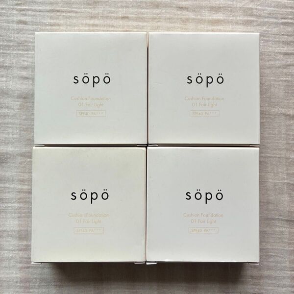 【新品未開封】sopo クッションファンデーション 01 フェアライト4個セット