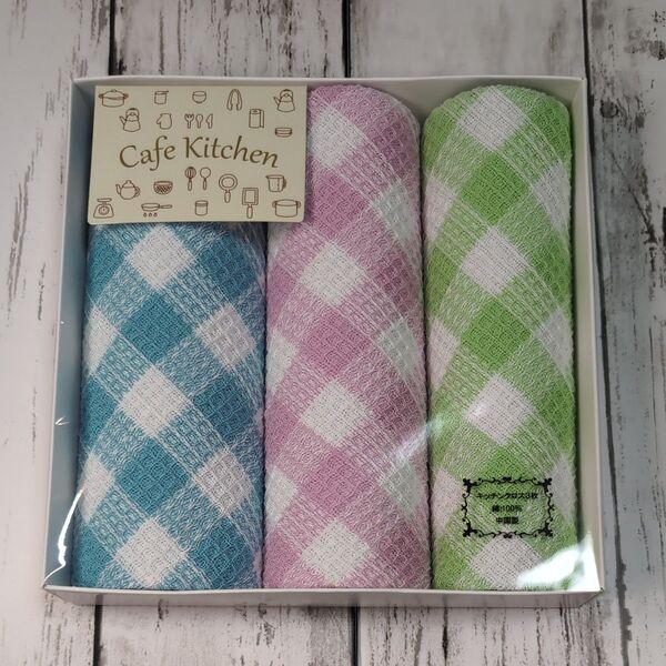 Cafe Kitchen キッチンクロス3枚セット 綿100% 新品未使用