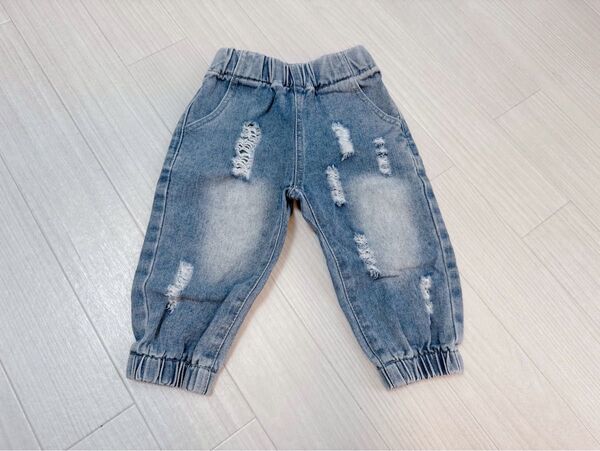 SHEIN ダメージデニムパンツ 80 キッズ