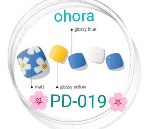 新品未開封【PD-019】ohora セミキュアジェル ペディキュア 韓国 オホーラ フットネイル ジェルネイルシール 足指用