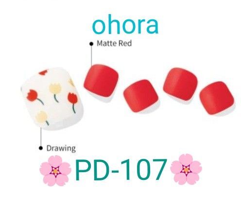 新品未開封【PD-107】ohora セミキュアジェル ペディキュア 韓国 オホーラ フットネイル ジェルネイルシール 足指用