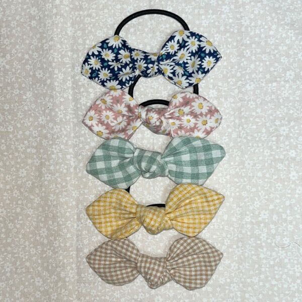 うさみみリボン ヘアゴム ハンドメイド5点セット