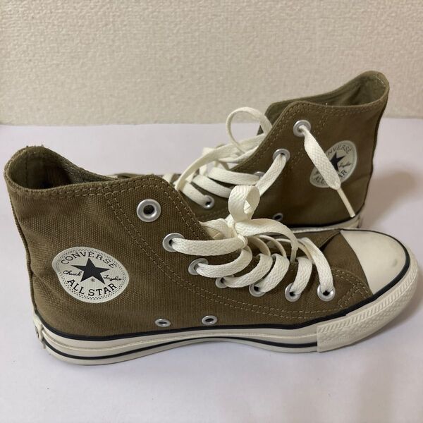 converseコンバースカーキハイカット オールスター22.5㎝美品☆