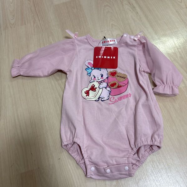 新品swimmer女の子長袖ロンパース70cm ロンパース 子供服 ベビー服 赤ちゃん 女の子 キッズ