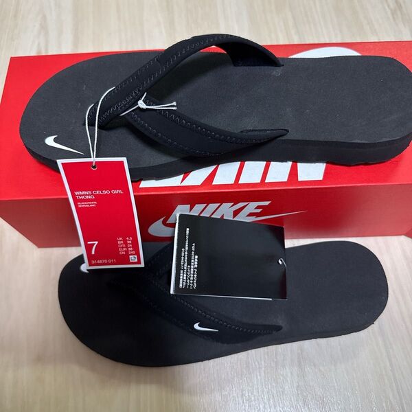 新品NIKEビーチサンダル レディース24cm 黒 サンダル ブラック ナイキ スライド