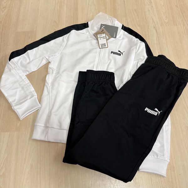 新品PUMAレディース長袖ジャージ上下セットアップSサイズ白黒 ジャージ プーマ 上下セット スポーツウェア 長袖 PUMA