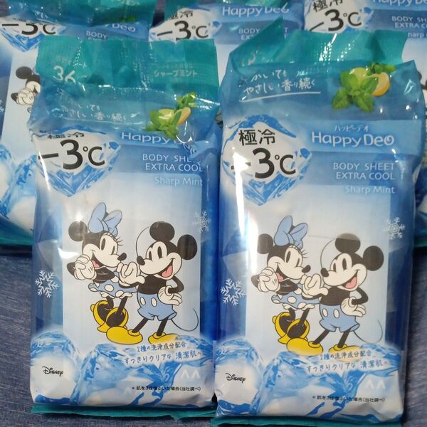マンダム Happy Deo(ハッピーデオ)ボディシート シャープミントの香り × 5個