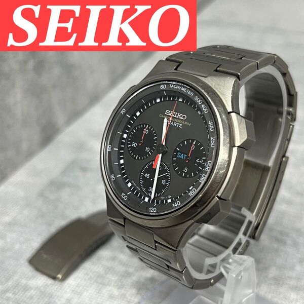 希少 SEIKO セイコー 7A38-7030 スピードマスター チタン クロノグラフ 腕時計