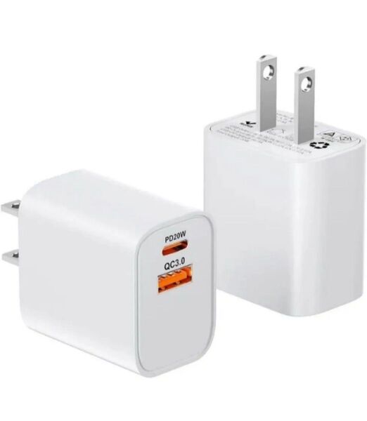 iphone 充電器 タイプc pd 20w 急速充電器 type-c【PSE認証済2個セット】 2ポート付き USB