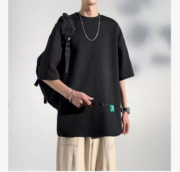 Tシャツ メンズ 夏服 半袖 丸首 無地 大きいサイズ おしゃれ 柔らかい 薄手 無地 トレンド ゆったり 速乾性