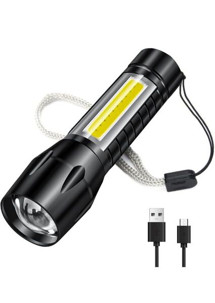 懐中電灯 強力 ledライト 高輝度 高級XPEライト COB作業灯 伸縮ズーム 3モ-ド調光 USB充電式 防滴 アルミ合金製