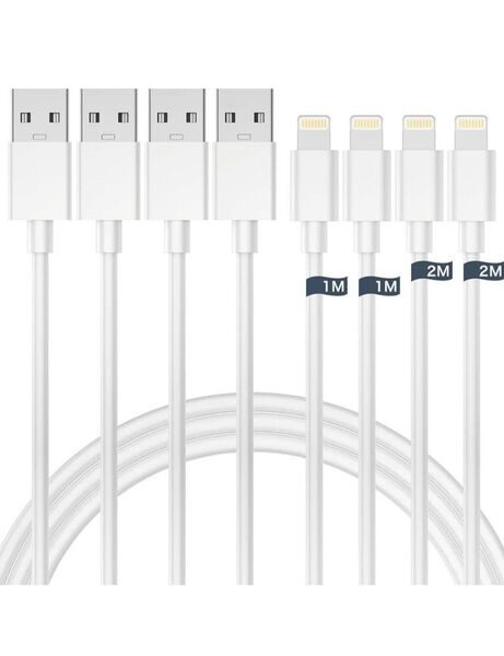 iPhone 充電ケーブル ライトニングケーブル【1M/2M 各2本 正規MFi認証品】純正品質 充電器 ケーブル