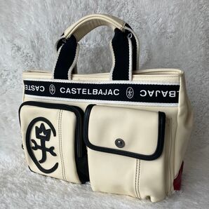 CASTELBAJAC カステルバジャック ドミネ ミニトートバッグ 白 ミニトートバッグ ゴルフ KAMON