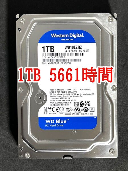 ★ 1TB ★Western Digital Blue / WD10EZRZ 2021年製 良品 3.5インチ内蔵HDD SATA